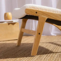 Fotel wypoczynkowy boucle beżowy STARKINI