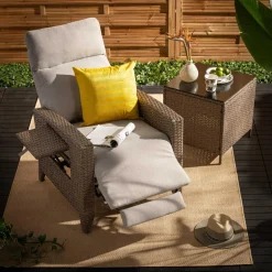 Fotel wypoczynkowy do ogrodu SOTTO brązowy