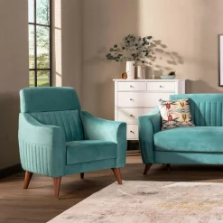 Fotel wypoczynkowy turkusowy TRUVA