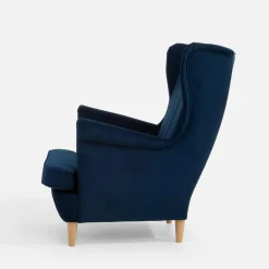 Fotel wypoczynkowy uszak granatowy LUCEK