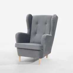 Fotel wypoczynkowy uszak szary ASEL