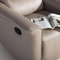 Fotel wypoczynkowy z funkcją relaksu skórzany ALASSIO