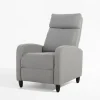 Fotel wypoczynkowy z funkcją relaksu jasnoszary KATINIO