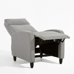 Fotel wypoczynkowy z funkcją relaksu jasnoszary KATINIO