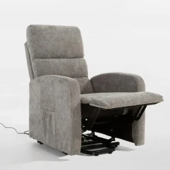 Fotel wypoczynkowy z funkcją relaks szary EXMANO