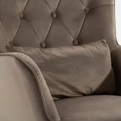 Fotel wypoczynkowy z podnóżkiem beżowy JEXI