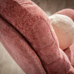 Fotel wypoczynkowy z podnóżkiem różowy DEFIT