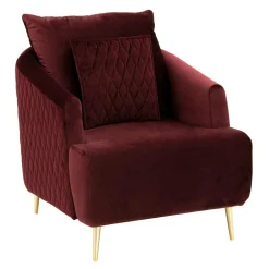 Fotel z pikowaniem bordowy EMPOLI