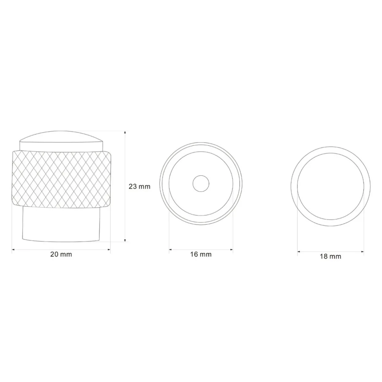 Gałka PORTO RYF 2 cm złota