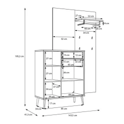 Garderoba z lustrem WHENUA