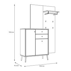 Garderoba z lustrem WHENUA