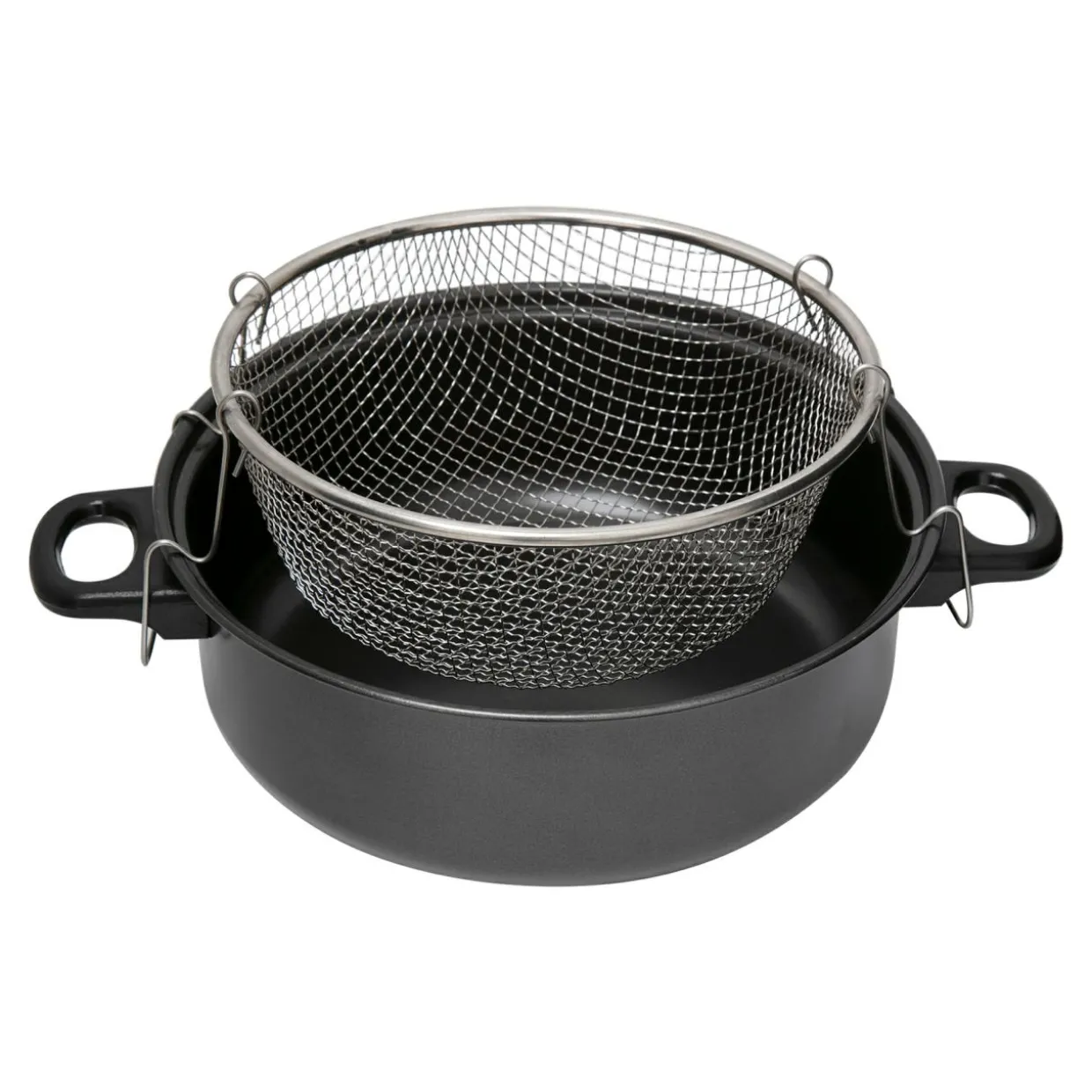 Garnek do frytek z sitkiem i pokrywką
