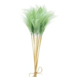 Gałązka dekoracyjna PIÓRA zielone 72 cm, 12 szt.