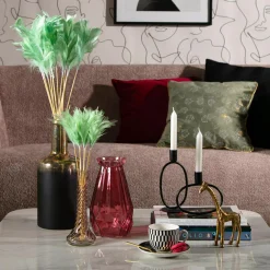 Gałązka dekoracyjna PIÓRA zielone 72 cm, 12 szt.