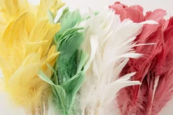 Gałązka dekoracyjna PIÓRA zielone 72 cm, 12 szt.