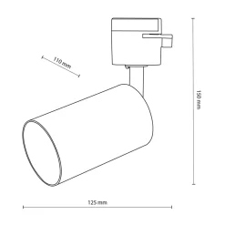 Głowica na szynoprzewód biała TRACER