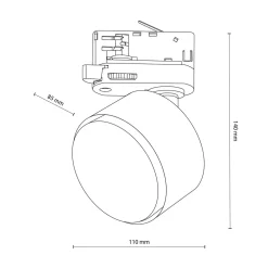 Głowica na szynoprzewód 3-obwodowy czarna TRACER GX53