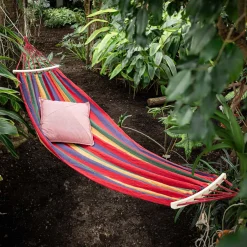 Hamak w paski, z drążkami, 190x80 cm