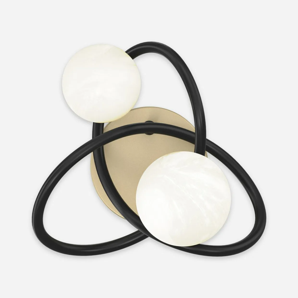 Kinkiet 2 kule czarno-złoty NISYRO