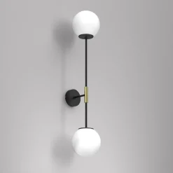 Kinkiet 2 kule czarno-złoty GLAME