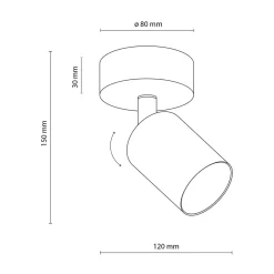 Kinkiet 1 spot biały TOP