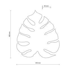 Kinkiet czarny liść MONSTERA