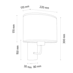 Kinkiet do salonu drewniany abażur kremowy MERCEDES