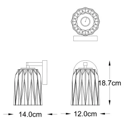 Kinkiet do salonu złoty TAZZA