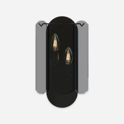 Kinkiet dymione szkło czarny NIRA