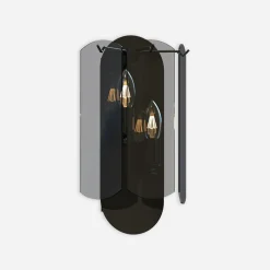 Kinkiet dymione szkło czarny NIRA