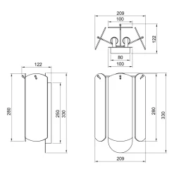 Kinkiet dymione szkło czarny NIRA