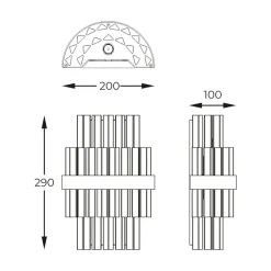 Kinkiet glamour złoty CONSTANTINOPLE