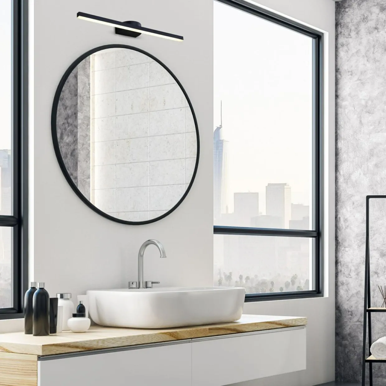 Kinkiet LED 12W czarny ARVI 40 cm