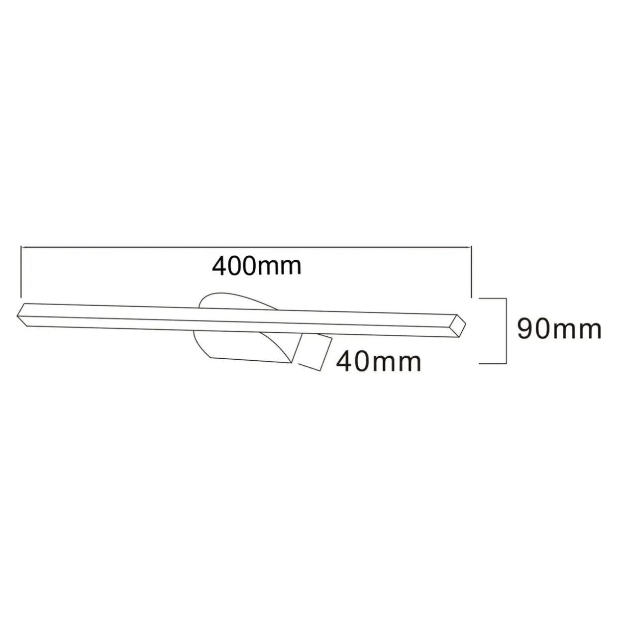Kinkiet LED 12W czarny ARVI 40 cm