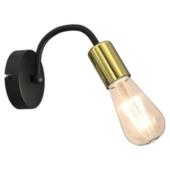 Kinkiet loftowy czarno-złoty DOW I