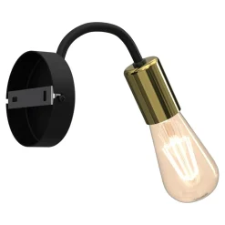 Kinkiet loftowy czarno-złoty DOW I