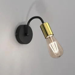 Kinkiet loftowy czarno-złoty DOW I