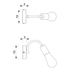 Kinkiet loftowy czarno-złoty DOW I