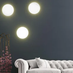 Kinkiet minimalistyczny okrągły biały LUNA NEW 30 cm