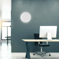 Kinkiet minimalistyczny okrągły biały LUNA NEW 40 cm