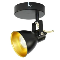 Kinkiet reflektor czarno-złoty ORO FALCO