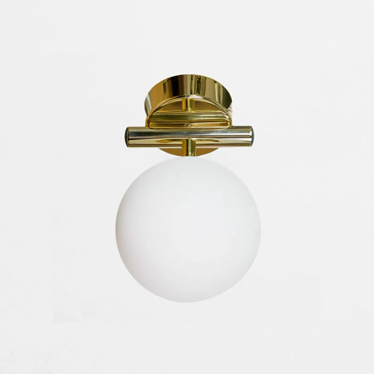 Kinkiet regulowany kulisty klosz złoty DRUM