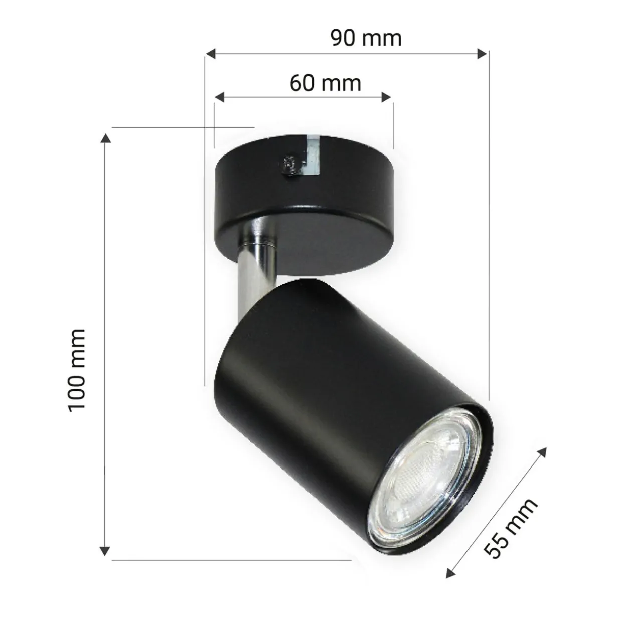 Kinkiet spot czarny ORO GAVIA