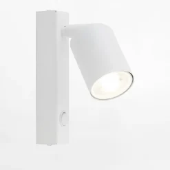 Kinkiet spot z włącznikiem biały TOP