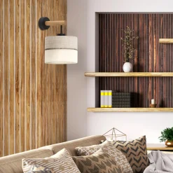 Kinkiet z abażurem szary ECO