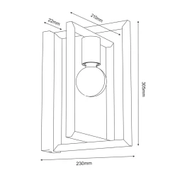 Kinkiet z ramkami czarno-złoty BELFORT