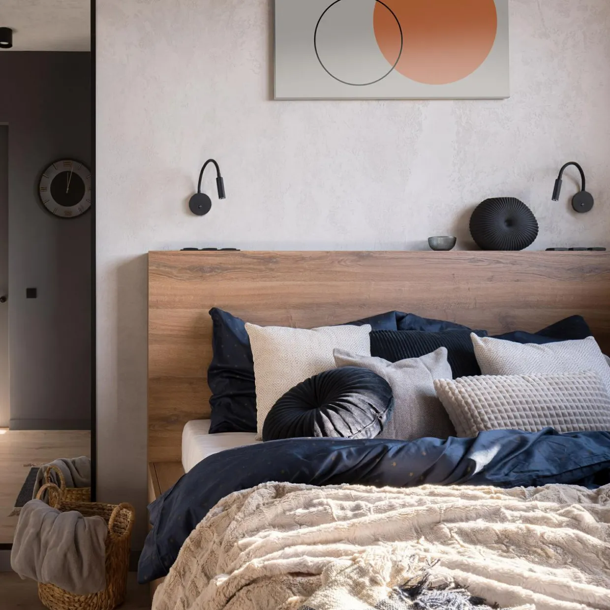 Kinkiet z włącznikiem czarny LAGOS