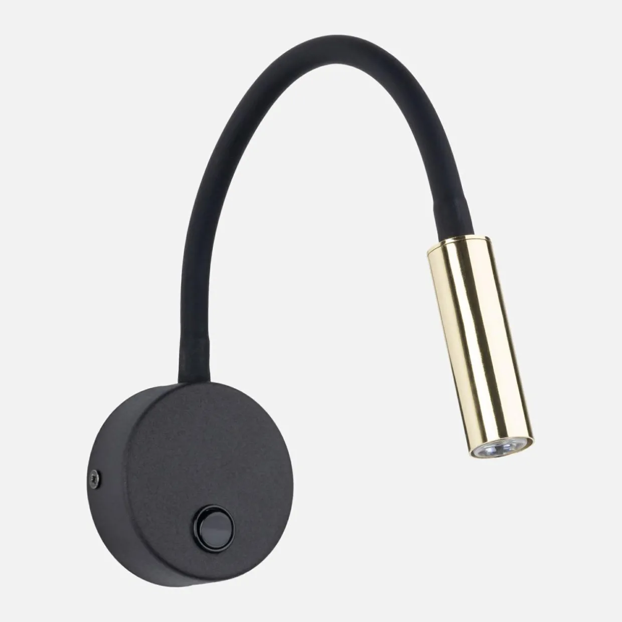 Kinkiet z włącznikiem czarno-złoty LAGOS