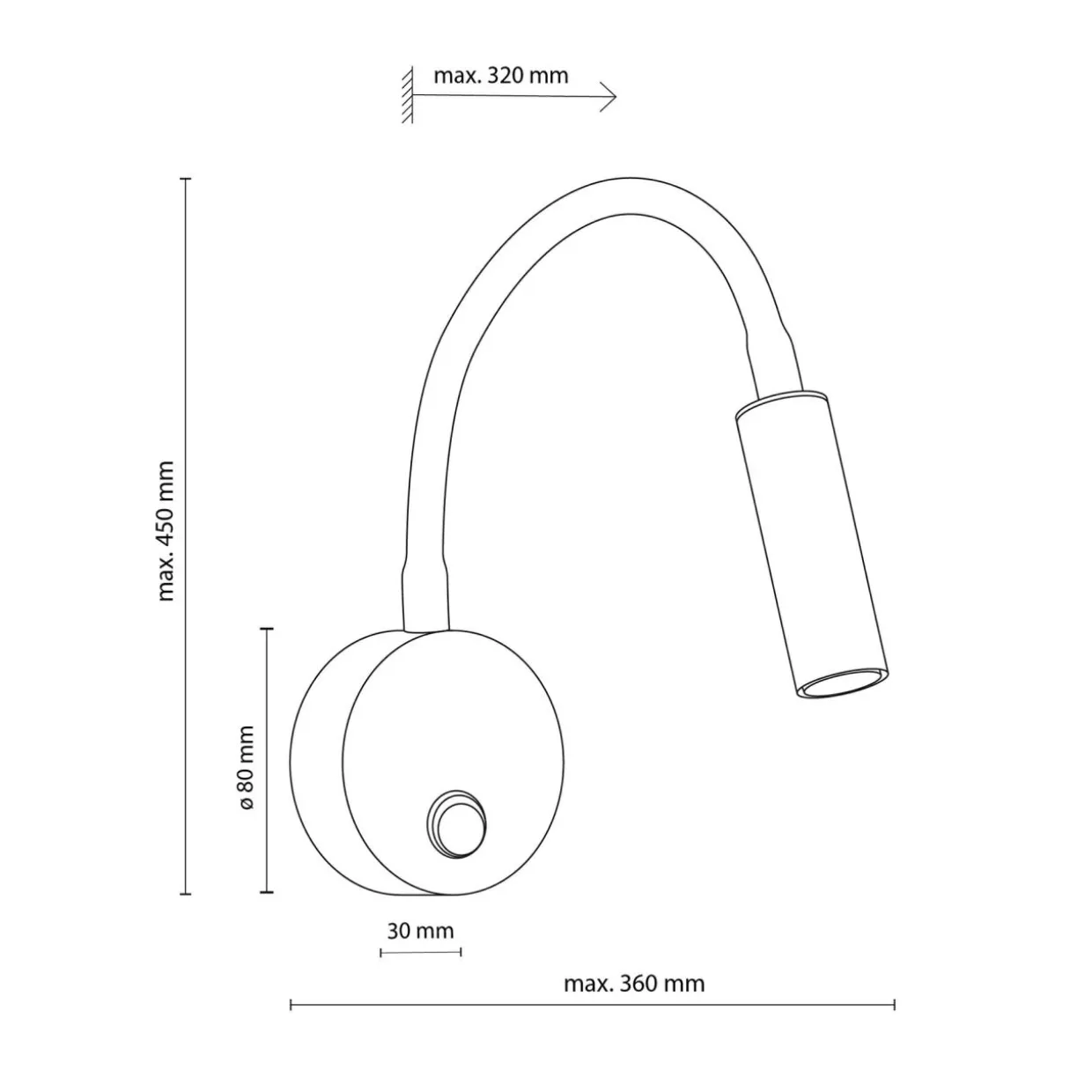 Kinkiet z włącznikiem czarno-złoty LAGOS