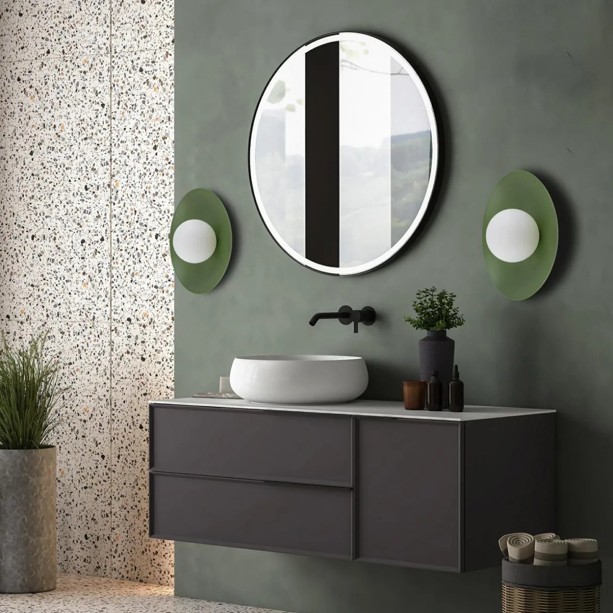 Kinkiet zielony SLATE PEAPOD GLASS